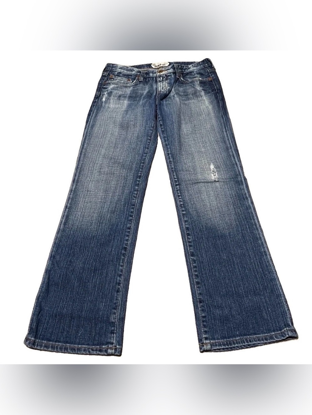 Big Star Rikki Low Rise Destructed Straight Stretch Blue Jeans Women’s Size 28